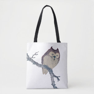 Japanische schlafende Eule Nacht Kunstwerk Tasche