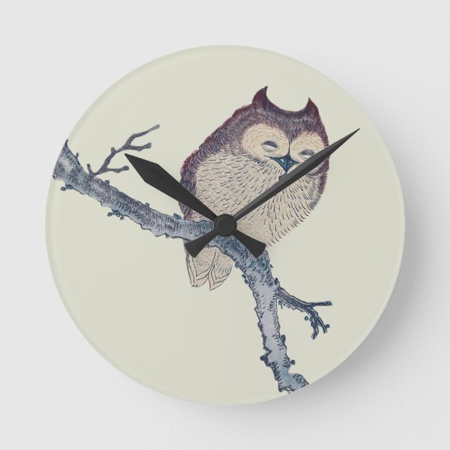 Japanische Schlafsäulennachtskunst Runde Wanduhr (Vorderseite)