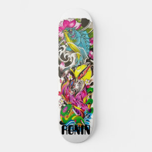 Japanische Schlange Rabbit Koi Blume Lotus Skatebo Skateboard