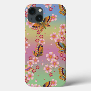 Japanische Schmetterlinge Amid Sakura Blüten Regen Case-Mate iPhone Hülle