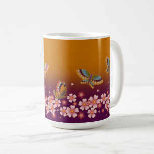 Japanische Schmetterlinge aus der Mitte der Sakura Kaffeetasse
