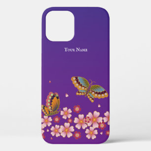 Japanische Schmetterlinge Sakura Blüten Personali Case-Mate iPhone Hülle