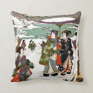Japanische Schneelandschaft Kissen