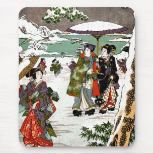 Japanische Schneelandschaft Mousepad