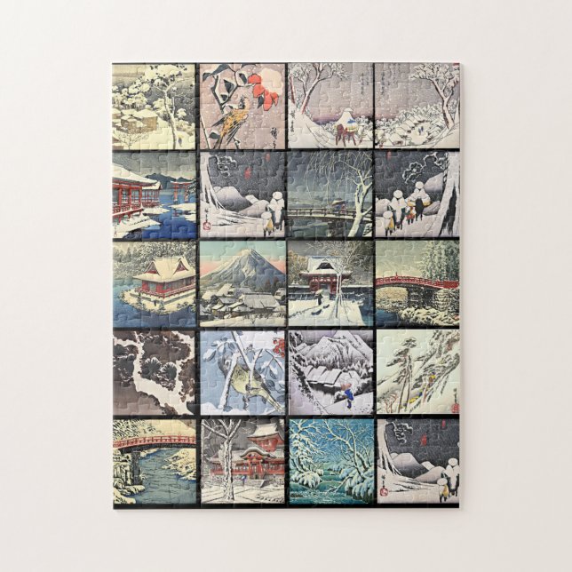 Japanische Schneelandschaften Kunstmalereien (Vertikal)