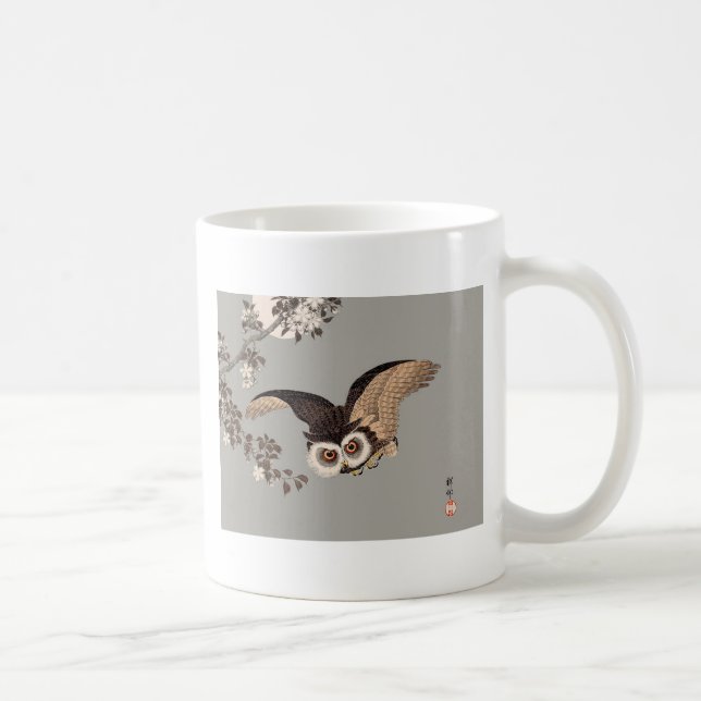 Japanische Schneemondwoodcut Flying Night Kaffeetasse (Rechts)