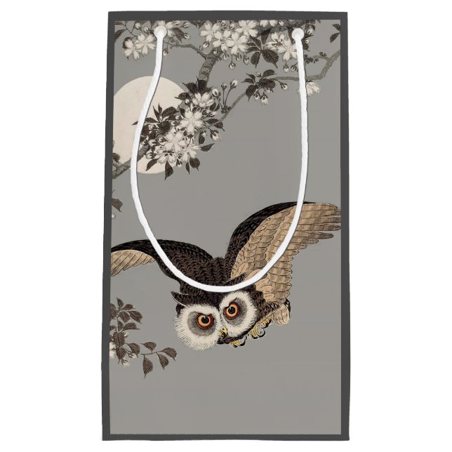Japanische Schneemondwoodcut Flying Night Kleine Geschenktüte (Vorderseite)