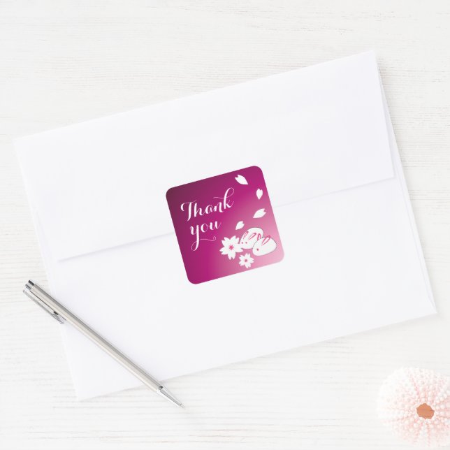 Japanische Schneeräume & Sakura Danke Stickers (Umschlag)
