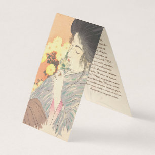 Japanische Schönheit mit Blume geisha maiko tatto Visitenkarten