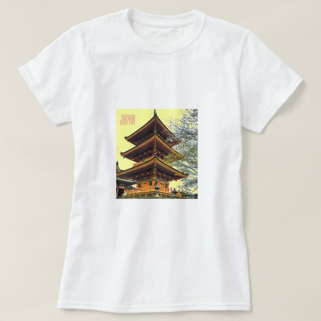 Japanische Schrein-Landschaft Japan Reise T-Shirt (Design vorne)