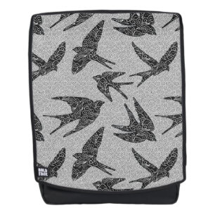 Japanische Schwalben im Flug, Kohle und Leichtgrau Rucksack