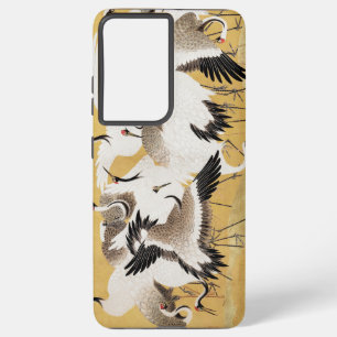 Japanische Schwarmkraniche Vintage-Vogel Reich Kla Samsung Galaxy Hülle