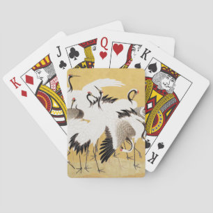 Japanische Schwarmkraniche Vintage-Vogel Reich Kla Spielkarten