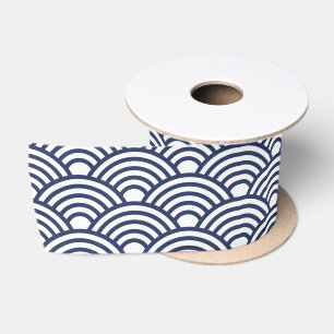 Japanische Seigaiha Waves Satinband