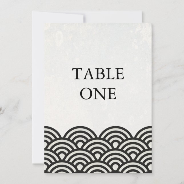 Japanische Seigha Stilisierte Waves Große Tischnum Einladung (Vorderseite)