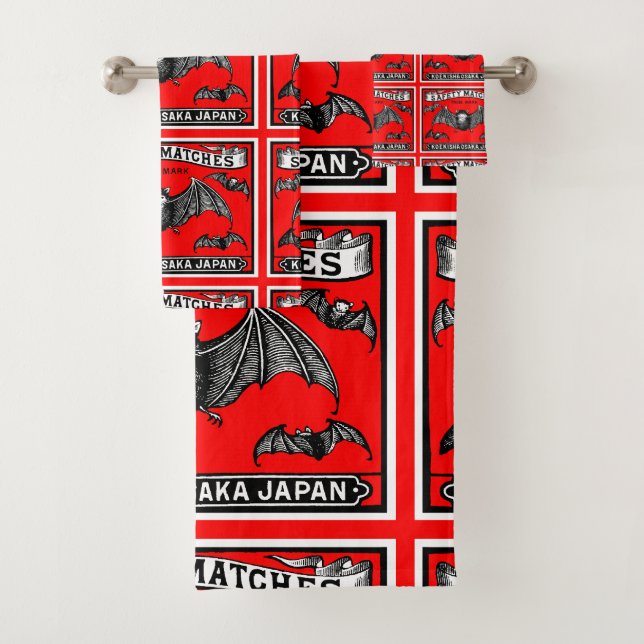 Japanische Sicherheitsmatten Art Bats Badhandtuch Set (Insitu)