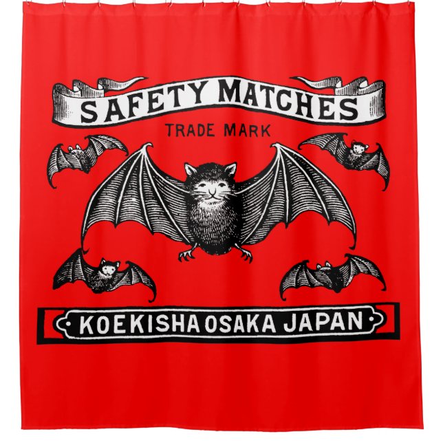 Japanische Sicherheitsmatten Art Bats Duschvorhang (Vorderseite)
