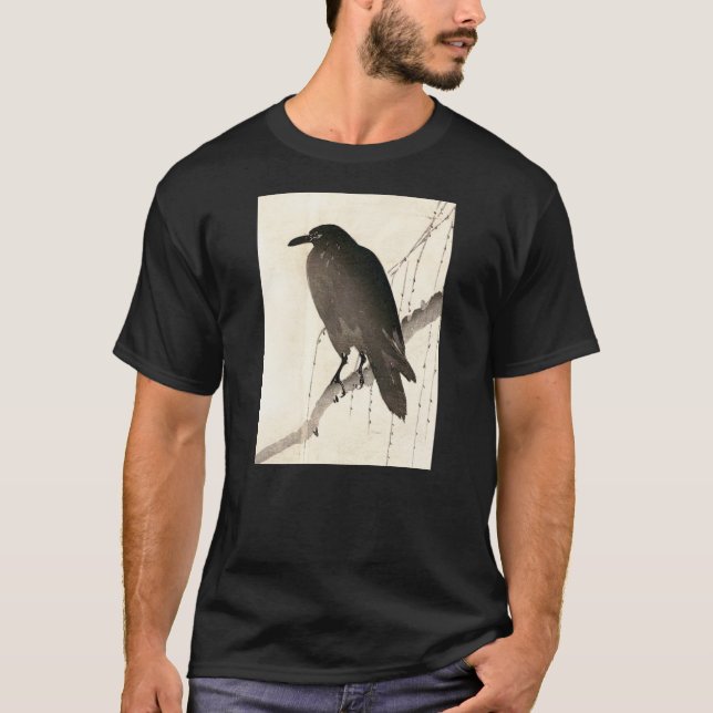 Japanische Skizze eines Raben T-Shirt (Vorderseite)