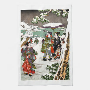 Japanische Snowscape Küchentuch