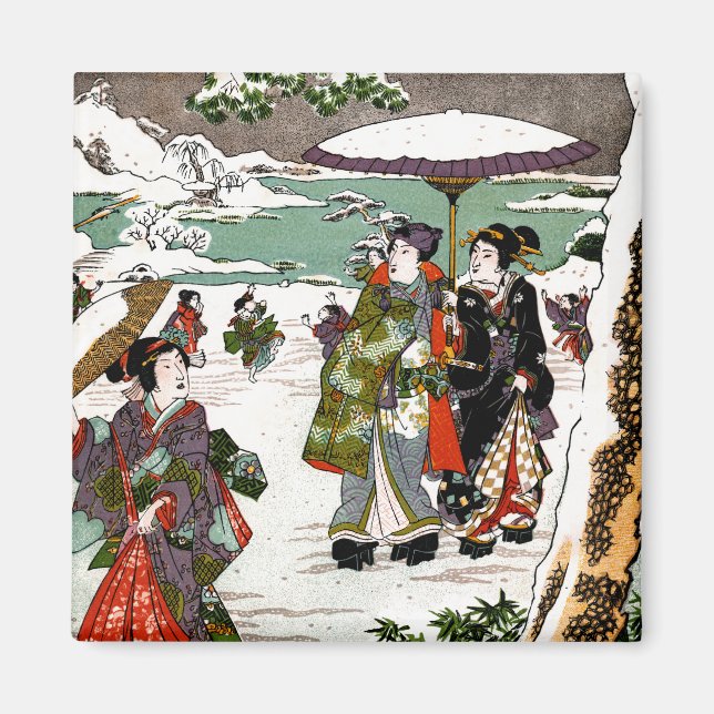 Japanische Snowscape Magnet (Vorne)