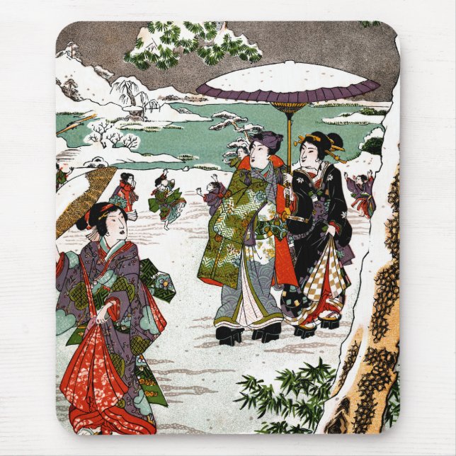 Japanische Snowscape Mousepad (Vorne)