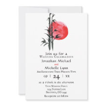 Japanische Sonne und Bambus auf einer Hochzeit