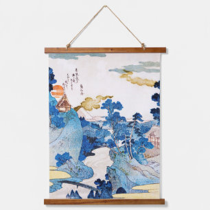 Japanische Sonnenaufgang-Landschaft, Kuniyoshi, Uk Wandteppich Mit Holzrahmen