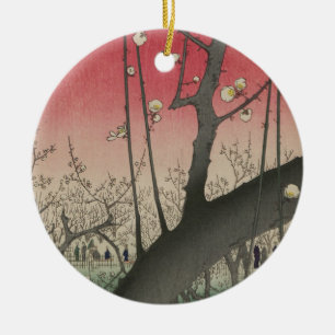 Japanische Sonnenaufgangsblume Pflaumenbäume Anwes Keramik Ornament
