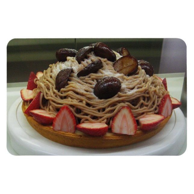 Japanische Spaghetti & Erdbeerkuchen Magnet (Horizontal)