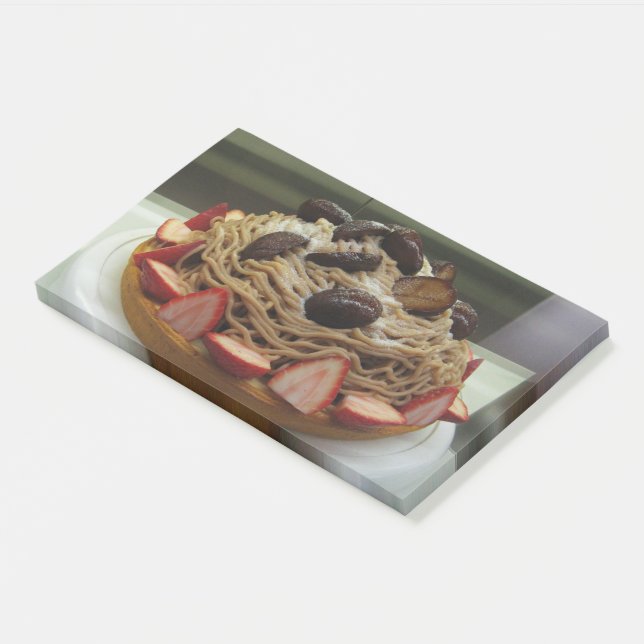 Japanische Spaghetti & Erdbeerkuchen Post-it Klebezettel (angewinkelt)