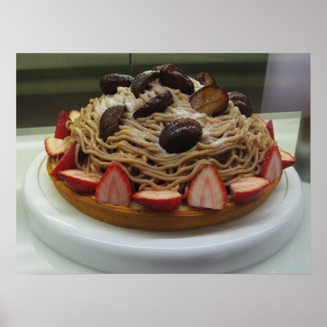 Japanische Spaghetti & Erdbeerkuchen Poster (Vorne)