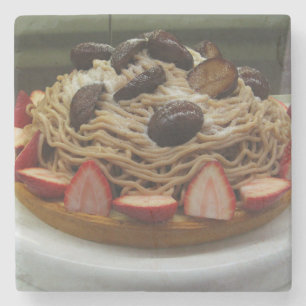 Japanische Spaghetti & Erdbeerkuchen Steinuntersetzer