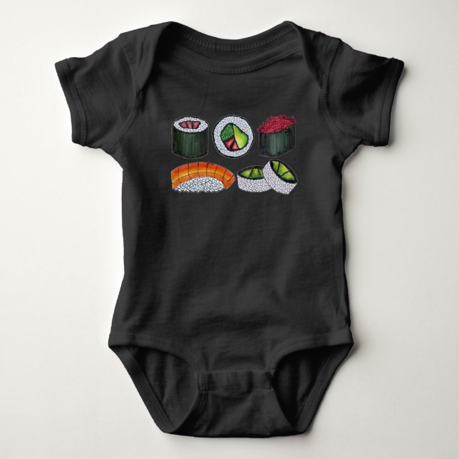 Japanische Speise Sushi California Roll Nigiri Fei Baby Strampler (Vorderseite)