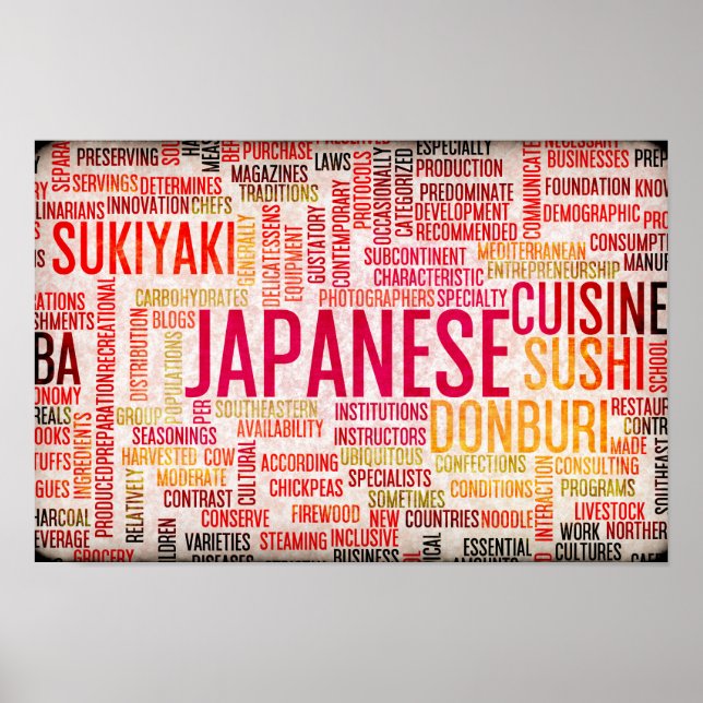 Japanische Speisekarte Poster (Vorne)