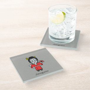 Japanische Spider Lady Jorogumo: Cartoon Yokai Glasuntersetzer