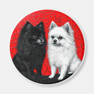 Japanische Spitzhunde Magnet