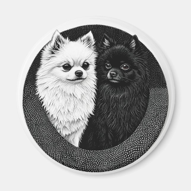Japanische Spitzhunde Magnet (Vorne)