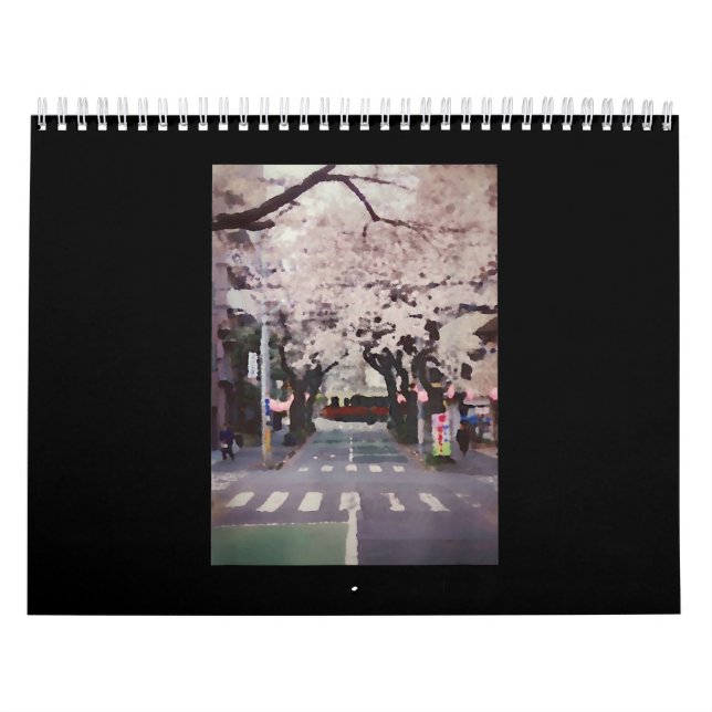 Japanische Straßen-Kunstfotografie Kirschblüten Kalender (Titelbild)