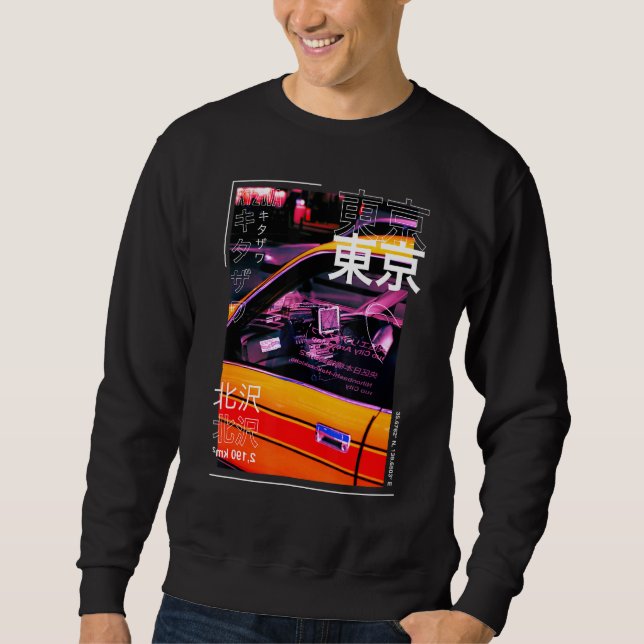 Japanische Streetwear Retro Vibes Ästhetische Toky Sweatshirt (Vorderseite)