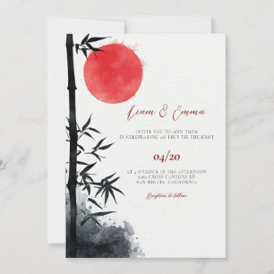 Japanische Sun Bamboo Hochzeitseinladung Einladung