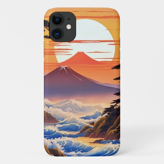 Japanische Sunrise Sunset Landschaft Case-Mate iPhone Hülle (Rückseite)