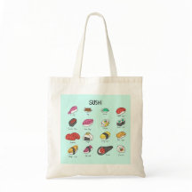 Japanische Sushi-Kollektion auf einer Tasche!