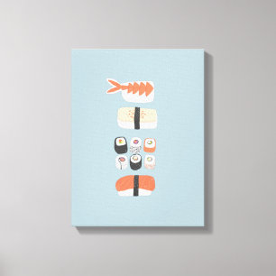 Japanische Sushi-Nigiri-Maki-Rolle Leinwanddruck