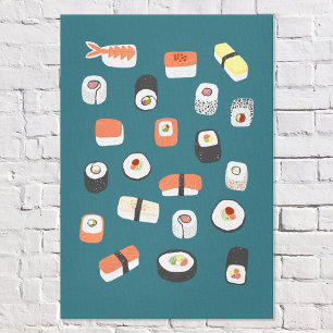 Japanische Sushi-Nigiri-Maki-Rolle Leinwanddruck