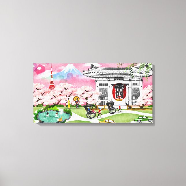 Japanische Szene Leinwanddruck (Vorderseite)