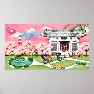 Japanische Szene Poster