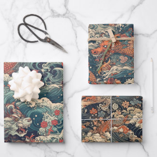 Japanische Tattoo Art Geschenkpapier Set