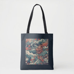 Japanische Tattoo Art Sea Dragons Tasche