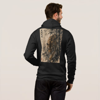 Japanische Tiger-Kunst - Holzblock-Stil Hoodie