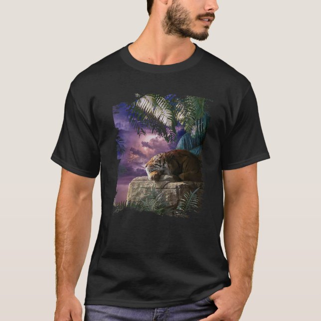 Japanische Tiger Sakura Kirschblüten T-Shirt (Vorderseite)